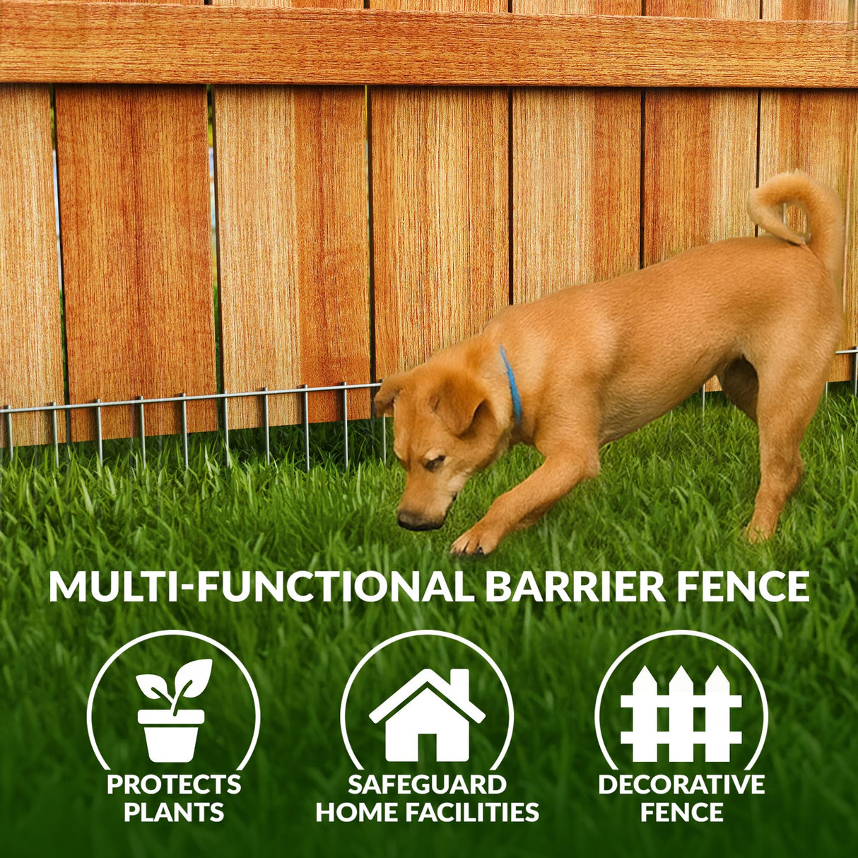 Dig Defence Original Gate Plate, Ideal Gift for Pet Lovers Dog Digging Deterrent Underground Gap Filler for Dogs/Rabbits 2 Pack with 2 Sm/Md Animal Barrier