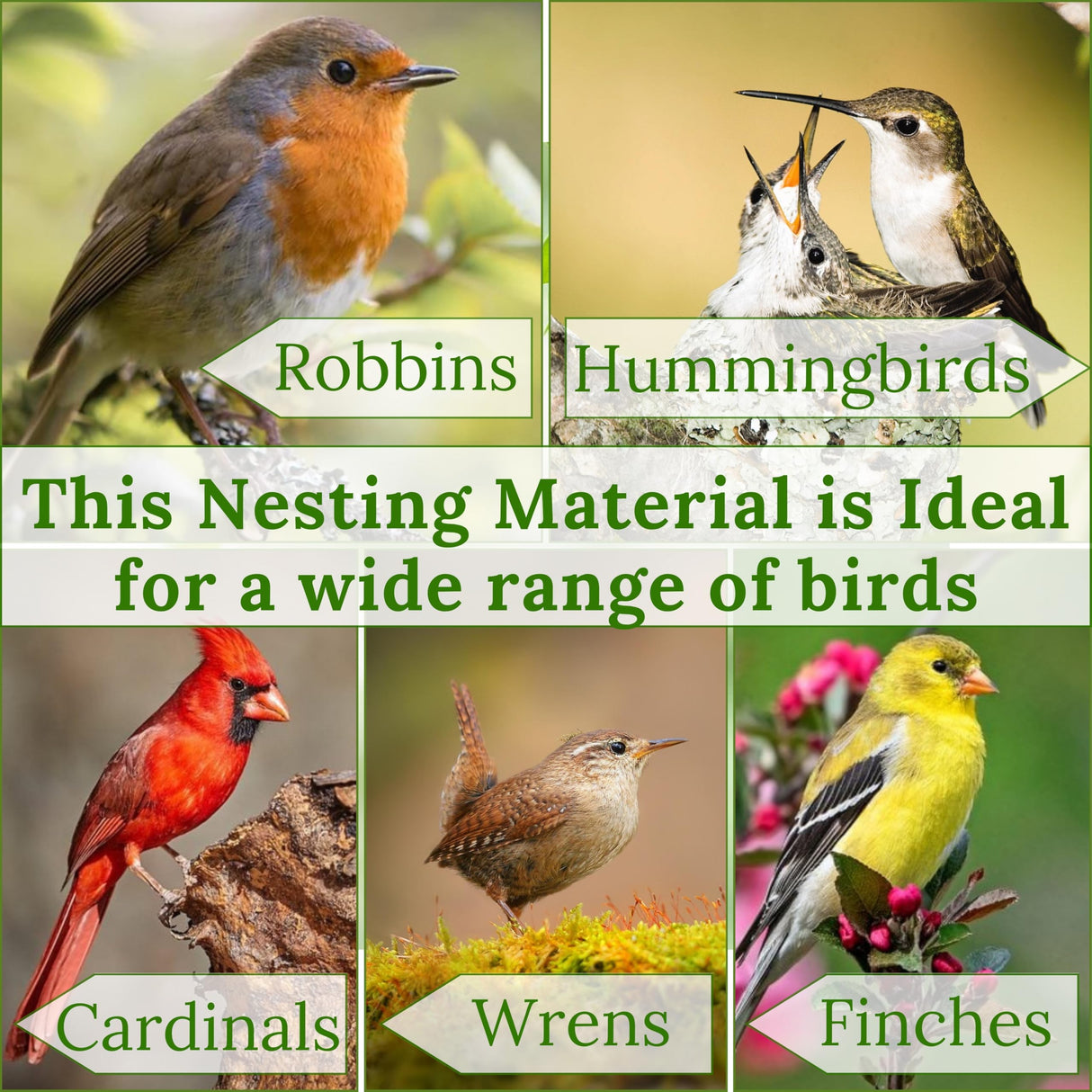 Hummingbird Nesters - Bird Nesting Material Holder for Wild Birds Wrens Finches - Refillable Outdoor Bird Nesting Station to Build a Nest (3 Balls)
