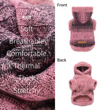 Fitwarm Fuzzy Dog Sweater, Knitted Winter Dog Clothes for Small Dogs Girl, Pet Cat Hooded Outfit, Heather Pink, Black, XXL
