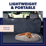Active Pets Premium Large Donut Dog Bed, Fits Up to 100 lbs, Removable Cover & Washable Cushion, Plush Long Pile Faux Fur Fabric, Portable Dark Grey Pet Bed Furniture for Big Adult Canines & Cats
