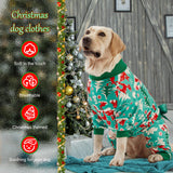 LovinPet Large Dog Christmas Pajamas for Dogs - Shirts for Big Dogs Xmas Holiday Costume Lightweight Pullover, Christmas Critters Aqua Prints Large Dog Pjs, Pitbull Dog Onesie, Pitbull Onesie, 2XL
