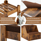 SogesPet Dog Window Perch with Stairs, Large Dog Window Seat for Home with Non-Slip Removable Soft Pads, Indoor Dog Perch to Look Out Window, Pet Window Perch for Dogs with Steps, Rustic Brown