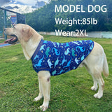 PriPre Dog Navy Sleeveless T Shirts with Universe Dinosaur Pattern Printed Soft Vest for Large Dogs (XL, Vest)