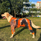 PriPre Dog Pajamas for Large Dogs Cotton Tie dye Pet Clothes Dog Onesie Jumpsuit Pet Sleeper Shirts Full Coverage Dog pjs (3XL, Black Orange)