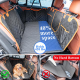 VIVASNIFF Hard Bottom Back Seat Extender for Dogs, Waterproof Dog Car Seat Cover, 420lb Support, 600D Heavy Duty Car Seat Protector Dog Hammock for Sedan, SUV, Small Truck(Black & Orange)