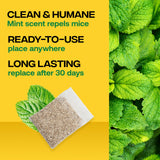 Victor Scent-Away Mouse Repellent Pouches with Peppermint Oil - Natural Rodent Repeller for Indoor and Outdoor Use, 10 Pack M805B-2SR