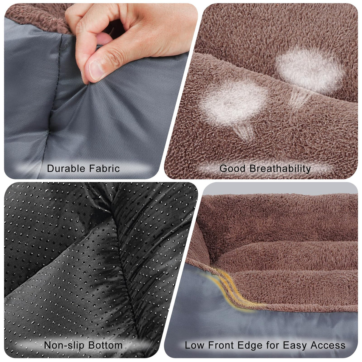 Small Dog Bed, Soft Breathable Dog Bed Machine Washable, Pet Bed with Anti-Slip Bottom