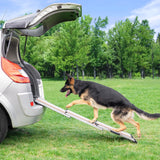 Dog Ramp for Car - Stable Anti-Slip Dog Car Ramp for Large Dogs - 63" Long & 15" Wide - 250LBS Capacity - Telescoping Pet Ramp - Lightweight - Reflective Sides - Fixing Clip - Desert Sand