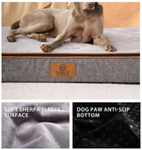 LIORCE Orthopedic Memory Foam Giant Dog Bed - 6" Thick Beds for Large Sized Dog - Waterproof Removable Washable Cover & Wrap-Around Zipper - Ultimate Comfort & Easy Maintenance