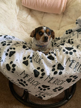 Squishy Cheeks Personalized Paw Print Dog Sherpa Blanket with Pets Name