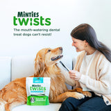 Minties Twists VetIQ Dog Dental Bone Treats, Dental Chews for Medium/Large Dogs (Over 40 Lbs), 40 Count