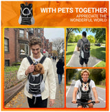 BARDIMIES Dog Carrier Backpack for Small Dogs｜Pet Travel Shoulders Bag - Puppy Holder for Chest-Front Dog Baby Carring Ventilated for Hiking & Camping, Black Grey, L