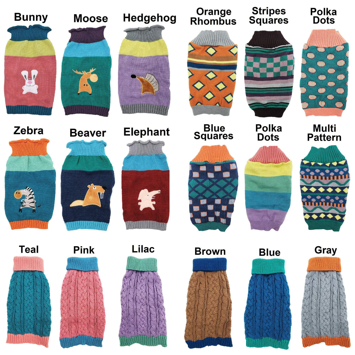 Dog Sweater Knitted Fashion Warm Soft Winter Clothes for Small Large Pet Cat Puppy (XS: Length - 10", Bunny)