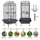 Yaheetech Extra Large Bird Cage 63'' Open Play Top Bird Cage for African Grey Parrots/Amazon Parrot/Caiques/Macaw with 360° Wheels