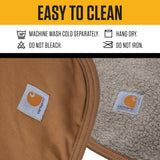 Carhartt Firm Duck Sherpa-Lined Throw Blanket, Reversible Pet Blanket, Carhartt Brown (Fleece/Canvas)