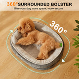 Bininl Orthopedic Cat Bed for Puppy & Kitten,Cat Sofa Bed with Egg Crate Foam Four Sided Dog Couch Beds with Removable Cover & Non-Slip Bottom Grey XS