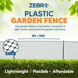 3/4" Square Mesh Plastic Fence Roll (4' x 50' - Black) - Unobtrusive 4 Foot High Temporary Garden Fencing Netting to Protect Plants, Patio, Porch, Yards and Outdoor Spaces from Deer & Animals