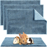 Amylove 4 Pcs Guinea Pig Cage Liner Washable Fleece Pee Pads Pet Dog Cat Bedding Training Mat for Small Animal Guinea Pig Puppy Bunny Hamster(16 x 24 Inch,Rectangular,Blue)