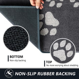 Timo Dog Door Mat for Muddy Paws, 32"x40" Super Absorbent Dog Mats for Indoor Outdoor, Low-Profile Washable Entryway Rug, Non-Slip Rubber Backing Front Door Mat, Grey