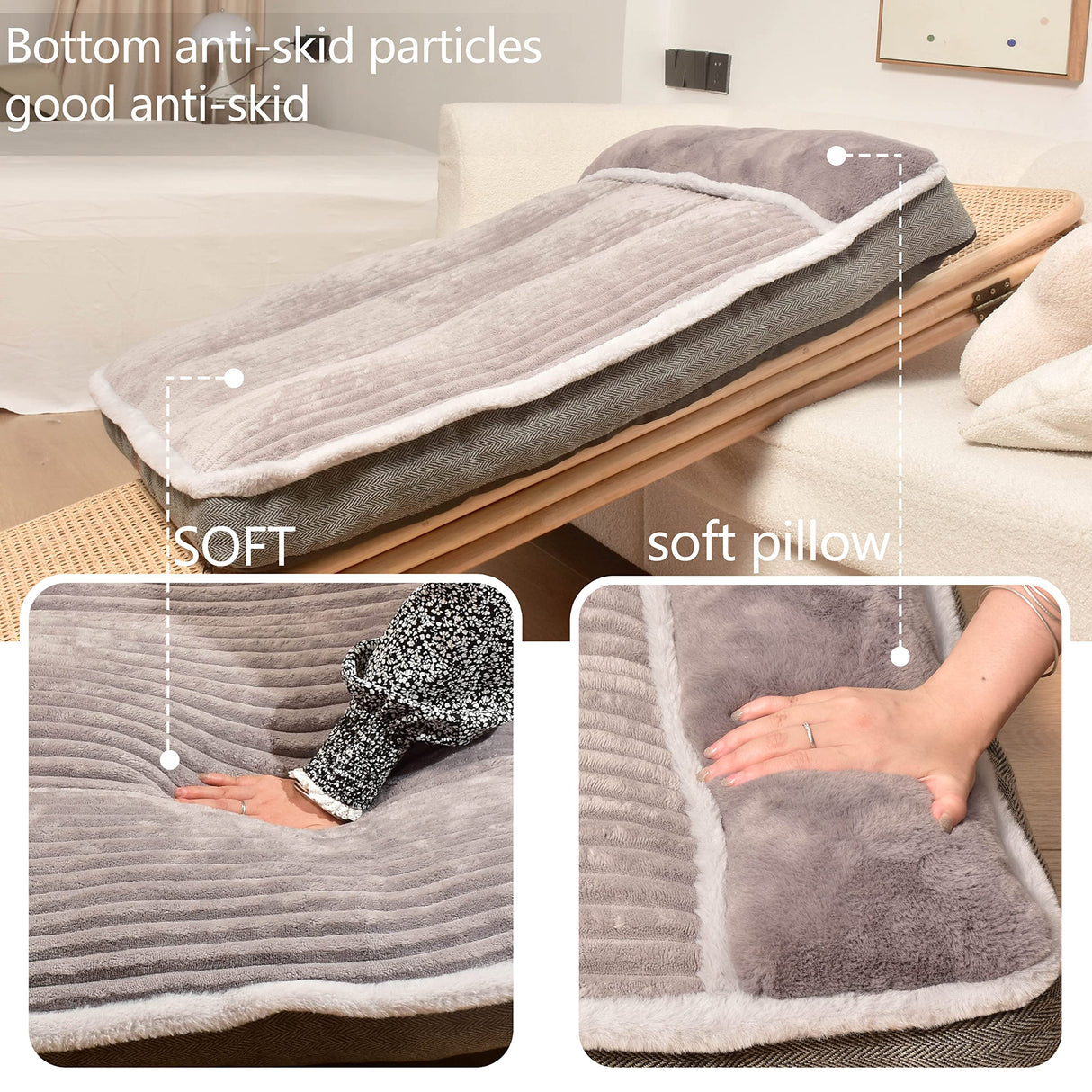 WINDRACING Large Dog Bed with Pillow for Crate Kennel, Sofa Dog Bed, Super Soft pet Bed for Medium, Jumbo, Furniture
