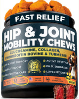 Pup Choice Glucosamine 500mg Hip & Joint Support Supplement for Dogs – Chondroitin, Collagen, MSM & Turmeric Chews – Supports Mobility, Flexibility & Joint Health for Large Breeds & Seniors