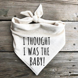 Pregnancy Announcement Dog Bandanna I Thought I was The Baby! Cute Fun Oatmeal Creamy Neutral Natural Cotton (Small)