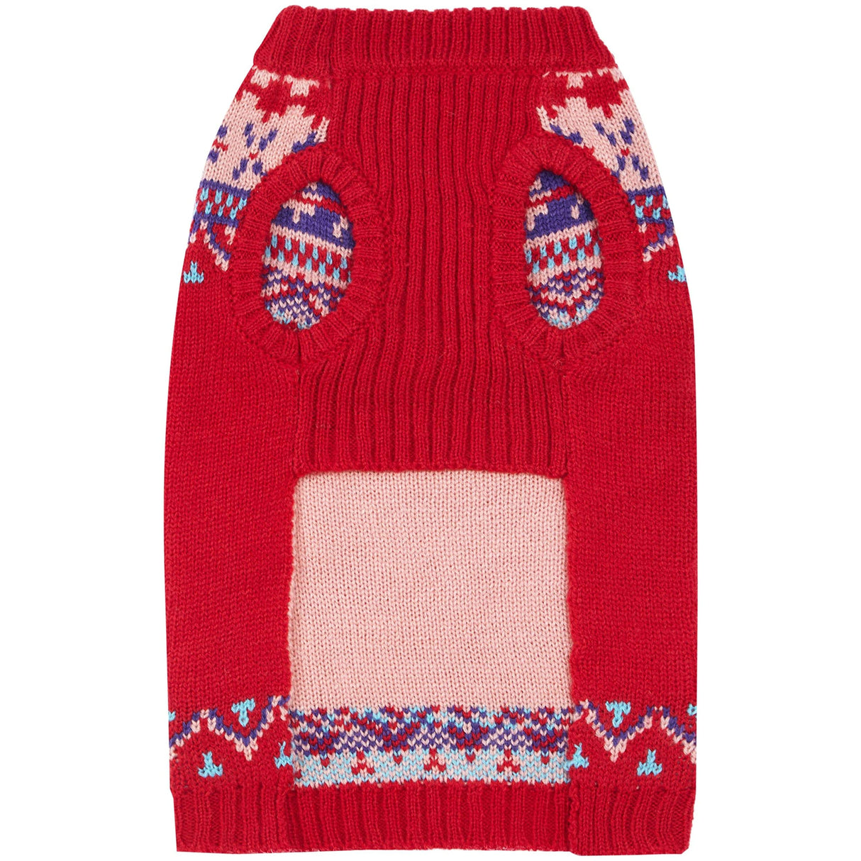Blueberry Pet Icelandic Lopi Pullover Dog Sweater in Holiday Red, Back Length 16", Pack of 1 Clothes for Dogs