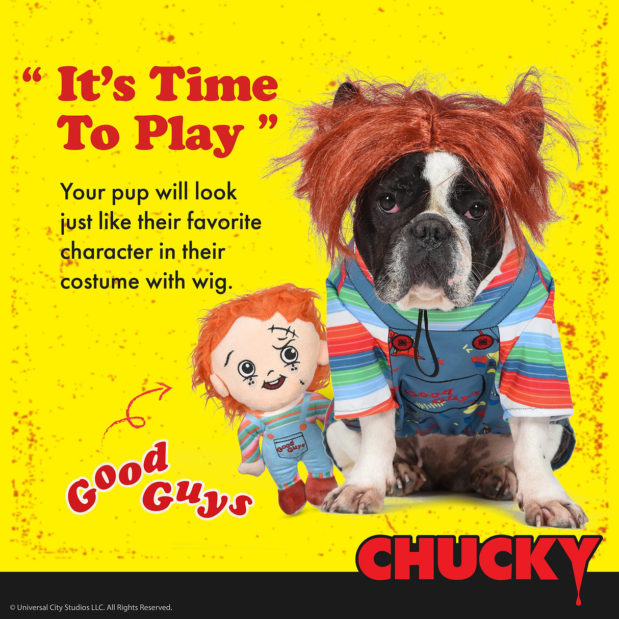 Universal Chucky Halloween Dog Costume - Scary Horror Movie Costumes for Dogs - Officially Licensed, Size Extra Extra Large