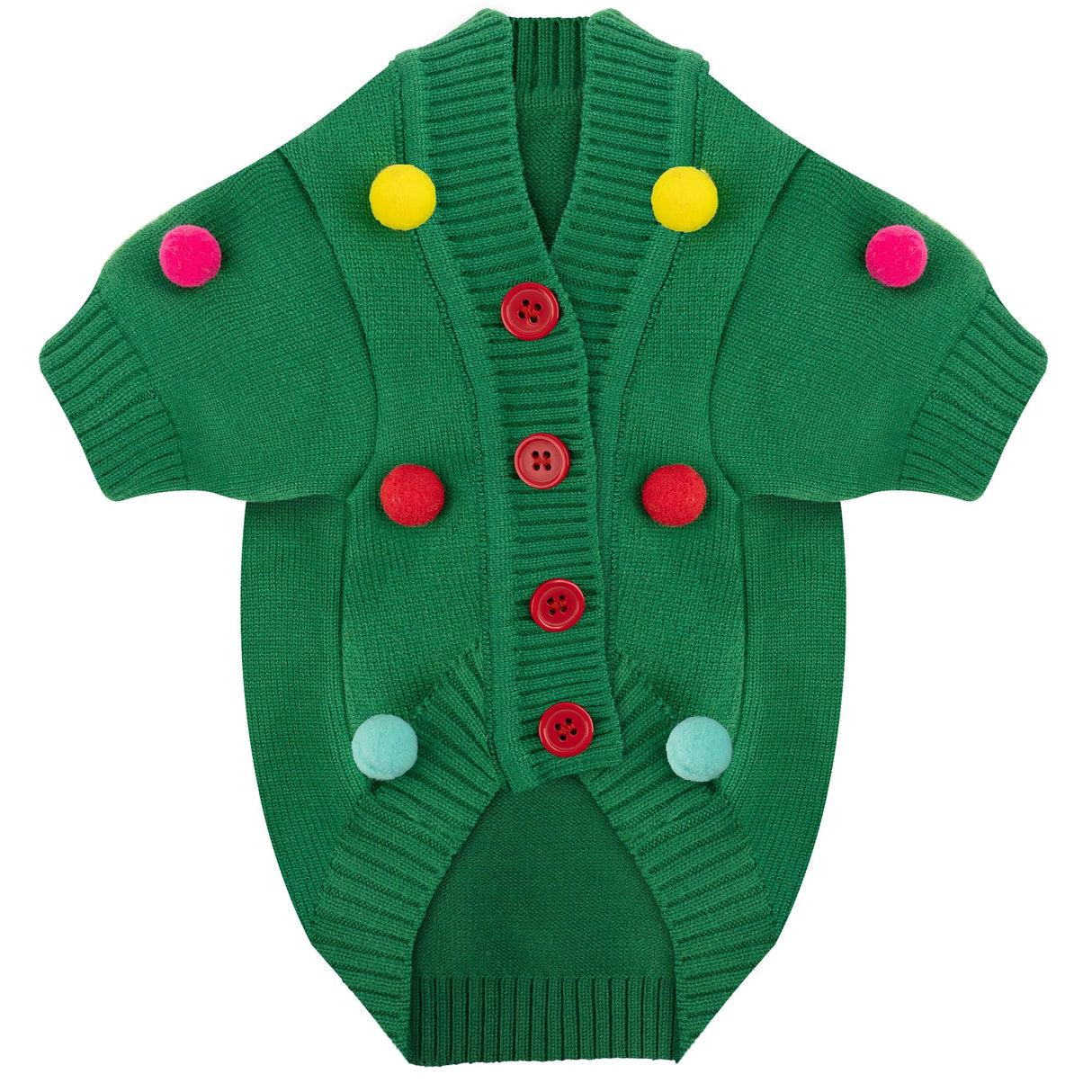 Dog Christmas Sweater Green Christmas Light Cardigans Dog Outfit Soft Warm Knitted Pet Clothes Cold Weather Puppy Clothes for Small Medium Large Dogs Cats