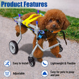 LetPetRun Four-Wheeled Adjustable Dog Wheelchair, Lightweight Mobility Bicycle Trailer for Disabled Pets, Easy to Assemble, Supports Walking and Exercise (XS)