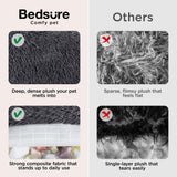 Bedsure Calming Dog Beds Large Sized Dog - 36in Donut Washable Large Pet Bed,Anti-Slip ＆Removable Cover,420GSM Round Anti-Anxiety Fluffy Plush Faux Fur Bed, Fits up to 80 lbs Pets,Plus Version