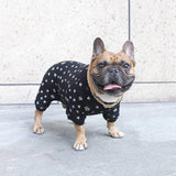 iChoue English Bulldog Pajamas Onesie Suit PJS Bodysuits for Medium Dogs Large French Frenchie Pug Pitbull Boston Terrier - Black Diamond, XXL