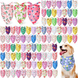 Jeere 200 Pcs Spring Dog Bandanas Bulk Floral Dog Bandanas for Dogs Triangle Kerchief Bibs Scarf Set for Pet Costume Photo Props Accessories Pet Shops Adoption Events, 25 Styles(25.6 x 17.7 x 17.7)