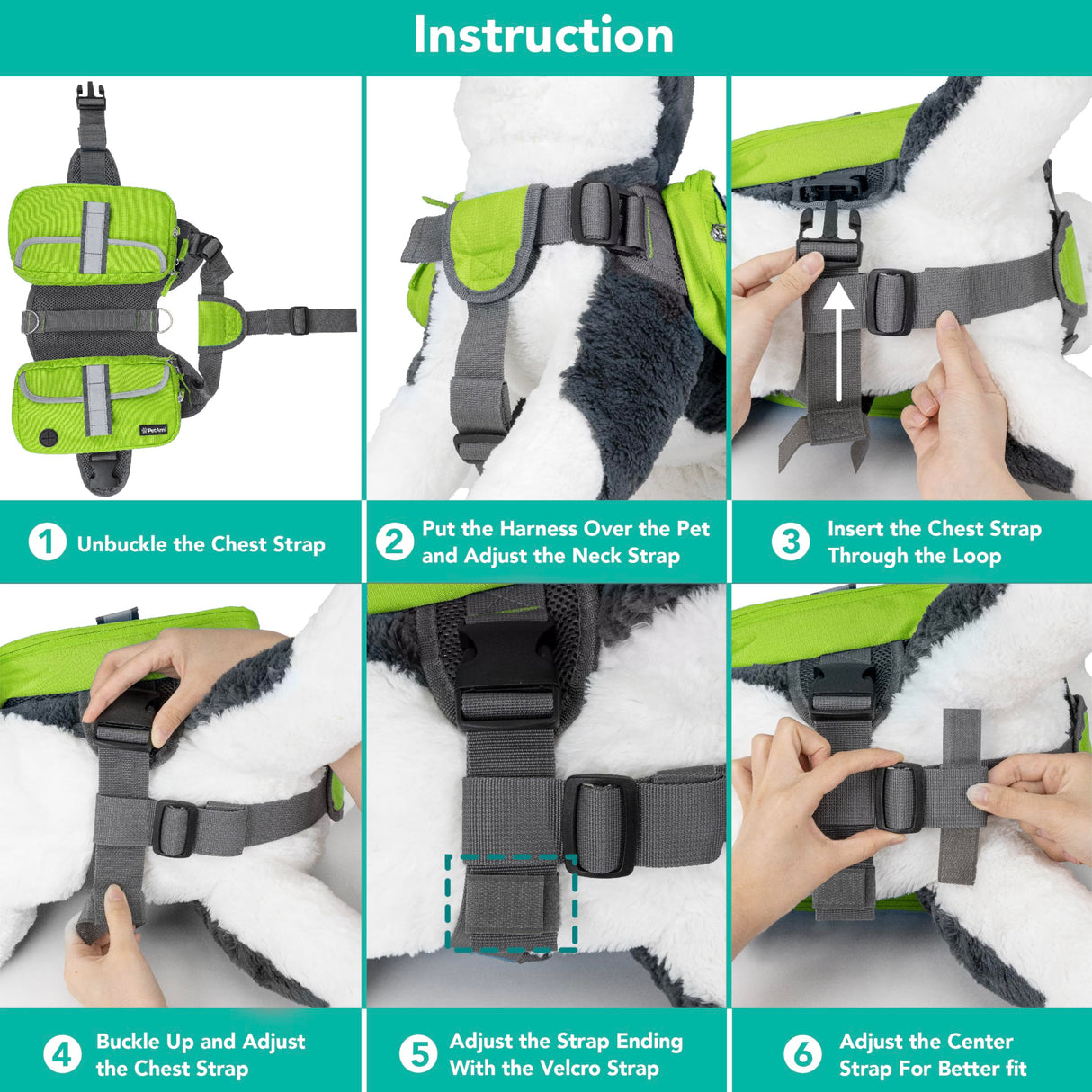 PetAmi Dog Backpack for Medium & Large Dogs, Saddle Bag for Dogs to Wear for Hiking, Pet Backpack Harness Dog Pack with Reflective Side Pockets for Walking Running
