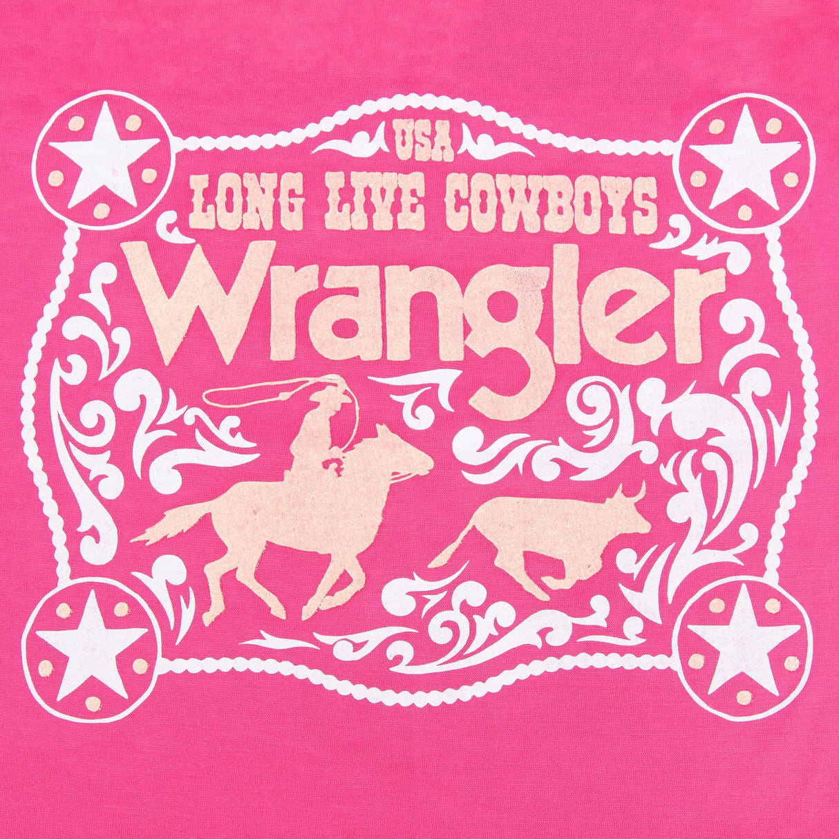 Wrangler Dog Shirt – Western Cowboy Rope Logo Pet Tee for Small to XL Dogs – Pull-on Machine Washable Dog T-Shirt (Pink, XS)