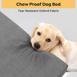 Veehoo Chew Proof Dog Bed for Crate, Indestructible Dog Crate Bed for Aggresive Chewers, Extra Large XXL Tough Chew Resistant Pet Pad with Hidden Zipper, Removable Washable Cover