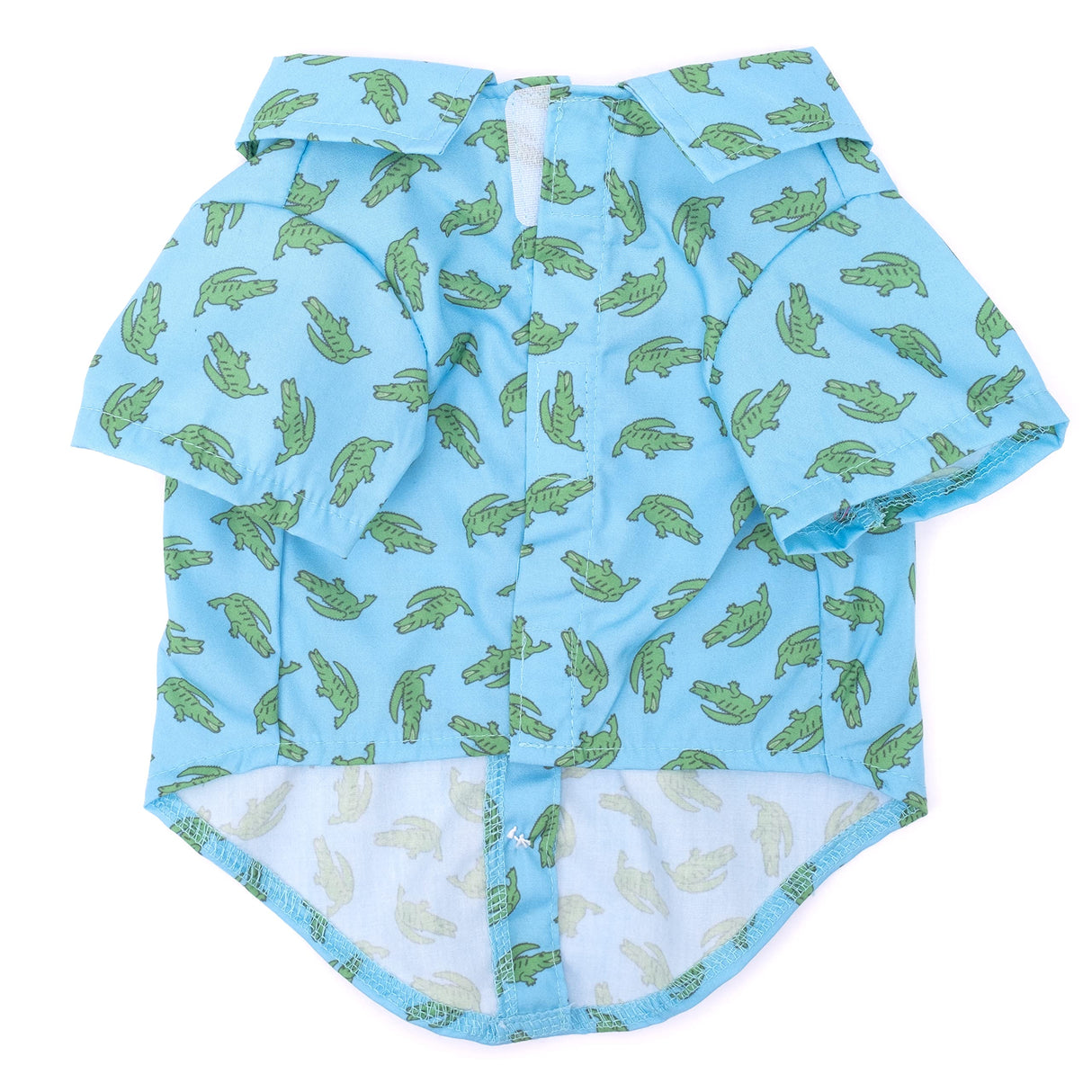 THE WORTHY DOG Al The Gator Printed Dog Shirt – Soft Polyester Pet Shirt with Faux Button Placket, Touch Fasteners & Machine Washable - Blue, XX-Large