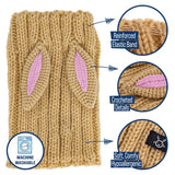 Zoo Snoods Jack Rabbit Costume - Knit Dog Snood Ear Wrap for Pets, Warm Neck Cover for Halloween and Winter (Small)