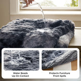 Bedsure Waterproof Dog Blankets for Medium Dogs Washable - Cat Blanket for Couch Protector Long Faux Fur, Calming Soft Reversible Throw Furniture Protection for Puppy Pet, 30"x40", Tie-dye Grey