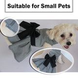Dog Dress with Bowknot, Fashional All Weather Puppy Clothes Wedding Holiday Princess Pet Dresses for Small Dogs Cats Girl (White&Black, Small)