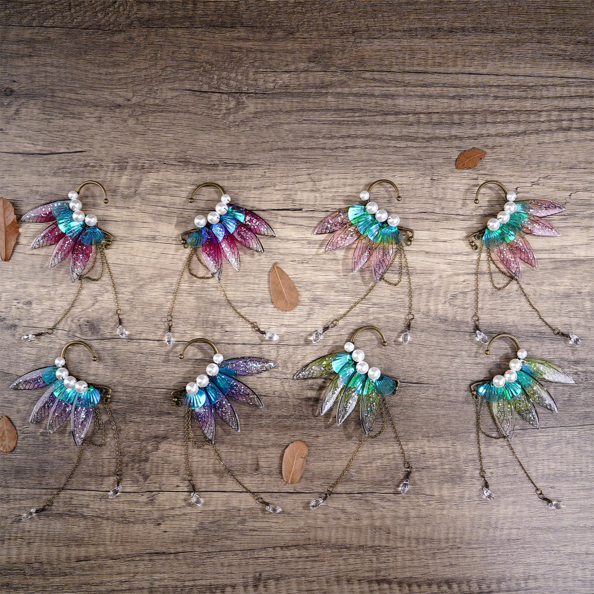 FRESHME Fairy Butterfly Elf Ear Cuffs - Vintage Butterfly Wings Non Piercing Elven Ear Cuffs Clips for Women Valentine Christmas Renaissance Halloween Custome Wedding Cosplay Prom Accessories