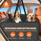 Guanyanmei Dog Bone PU Leather Rear Extender, 280LBS Waterproof Pet Hammock, Foldable Dog Car Seat Cover for SUV Sedan