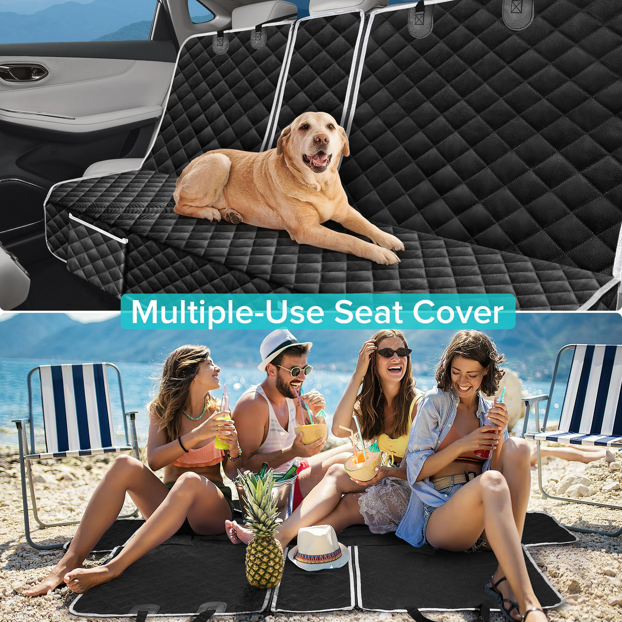 Dog Car Seat Cover Compatible with Nissan Rogue Altima Sentra Kicks Murano Maxima Versa Back Seat Accessories, Waterproof Pet Bench Backseat Covers with Non-Slip Backing 2000-2026