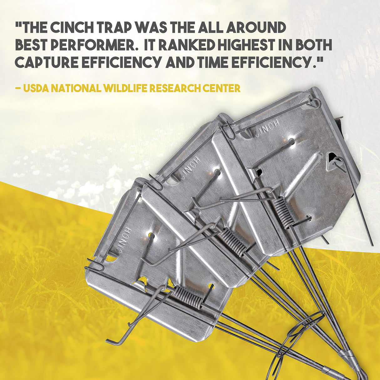 Cinch Gopher Deluxe Trap - Professional-Grade Gopher Traps That Work Best, Heavy Duty, Reusable Rodent Trapping System - Ideal for Lawns, Gardens, Ranches, and More - Outdoor Use, Small (3 Pack)