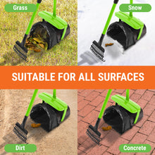 Load image into Gallery viewer, Pupzle Dog Pooper Scooper with Bag Attachment, 40" Long Handle Pooper Scooper for Large Dogs, Dog Poop Scoop for Yard, Large Capacity Swivel Bin and Rake, Lavender Scented Bags (Green)
