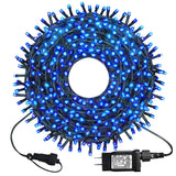 kemooie 300 LED Outdoor Christmas Lights, 99FT 8 Twinkle Modes Green Wire Fairy String Lights for Indoor Outdoor Christmas Tree Lights Wedding Party Decorations(Blue)