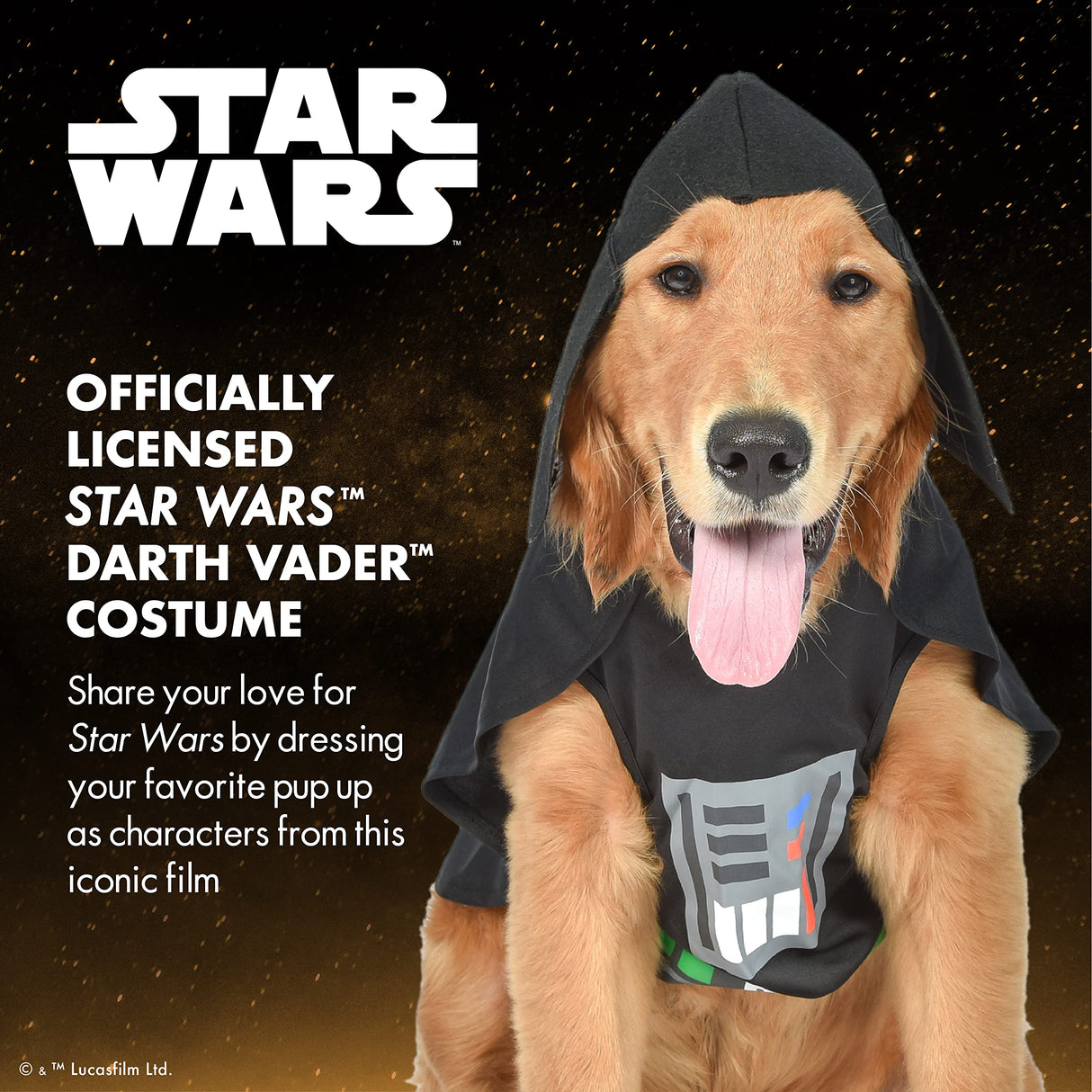 Star Wars Halloween Darth Vader Dog Costume - Officially Licensed Halloween Costumes for Dogs, Size Extra Large