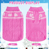SCIROKKO Warm Winter Pink Dog Sweater - Female Cold Weather Pet Clothes for Small Medium Large Dogs Girl Indoor Outdoor, Soft Classic Knit Puppy Apparel Coat
