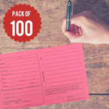 Groomers Margins Pink Dog Grooming Cards 5X8 Inch (100 Pack 8 X 5 inches) Dog Groomer Client Cards for Veterinarians, Pet Kennel Records, and Cat Grooming