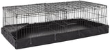 Amazon Basics Leakproof Canvas Bottom Guinea Pig Cage, Easy to Clean Small Animal Habitat with Divider Set, Indoor/Outdoor, Portable, No Tools Needed, 47.6"L x 24.2"W x 14"H, Black